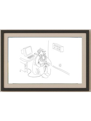 Karikatural Murat Alimov 29X21CM Orijinal Karikatür Tablo