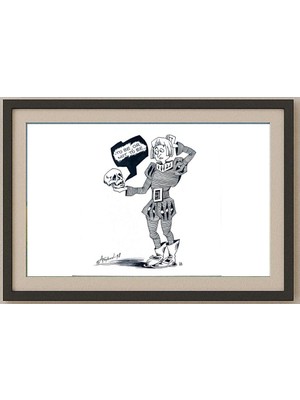 Karikatural Arkady Tzkun 35X25CM Orijinal Karikatür Tablo