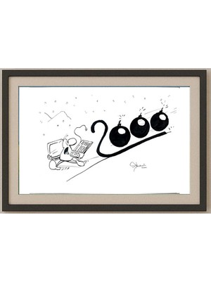 Karikatural Muhamed Becovic 29X21CM Orijinal Karikatür Tablo