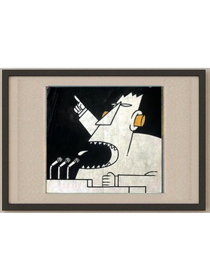 Karikatural Wang Huimin 18X16CM Orijinal Karikatür Tablo