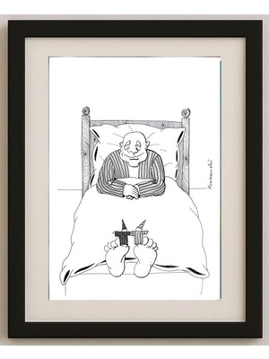 Karikatural Zdzislaw Romanovski 29X21CM Orijinal Karikatür Tablo