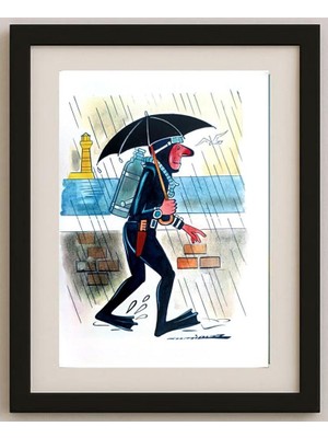 Karikatural Unknown 29X21CM Orijinal Karikatür Tablo