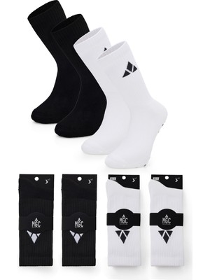 Mgc Spor 4'lü Dikişsiz Burunlu, Silikon Kaydırmaz Tabanlı, Spor Çorabı–(Koşu, Futbol, Basketbol, Tenis, Yoga, Plates, Fitnes)