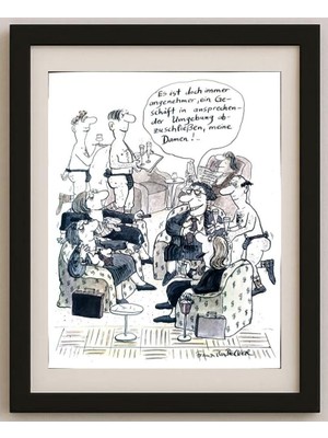 Karikatural Franziska Becker 29X21CM Orijinal Karikatür Tablo