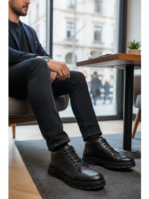 Desimod Erkek Hakiki Deri Içi Kürklü  Tam Ortopedik Günlük Bot