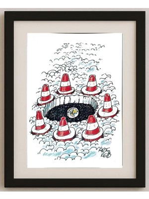 Karikatural Unknown 29X21CM Orijinal Karikatür Tablo