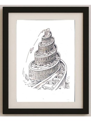 Karikatural Salijan Yımgırçıyev 29X21CM Orijinal Karikatür Tablo