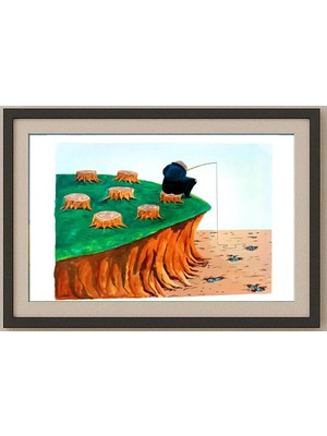 Karikatural Rahardi Handining 29X21CM Orijinal Karikatür Tablo