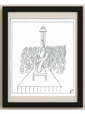 Karikatural Reza Abedi 25X21CM Orijinal Karikatür Tablo