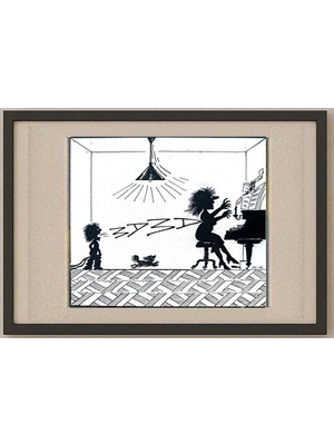 Karikatural Marie Marcks 14X12CM Orijinal Karikatür Tablo