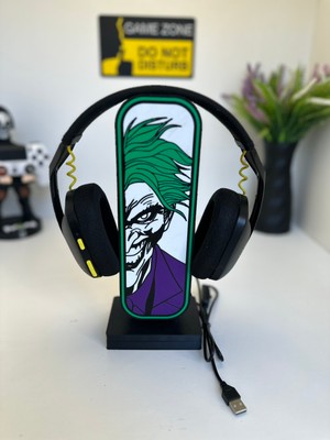 3dpazarıcom 3D Baskı Joker Tasarımlı Ledli Kulaklık Tutucu