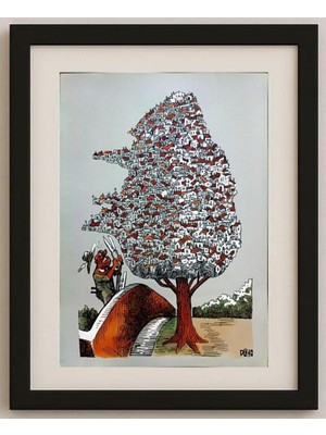 Karikatural Dluhopolszky Laszle 29X21CM Orijinal Karikatür Tablo