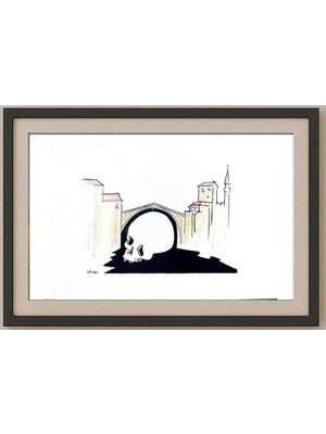 Karikatural Lephaft Pal 29X21CM Orijinal Karikatür Tablo