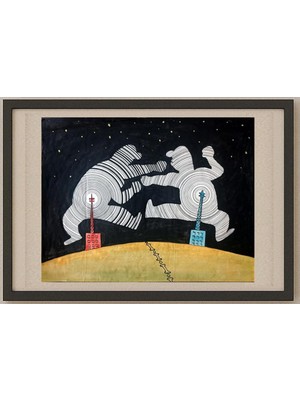 Karikatural Zhang Jia Xue 35X25CM Orijinal Karikatür Tablo