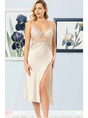 Miss Ayza Missayza 1020 Ipek Saten 6'lı Uzun Gecelik ve Sabahlık Takım