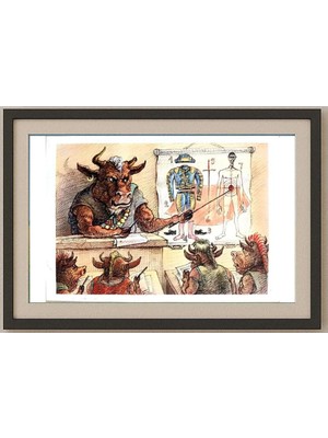 Karikatural Mikail Zlatkovski 43X30CM Orijinal Karikatür Tablo