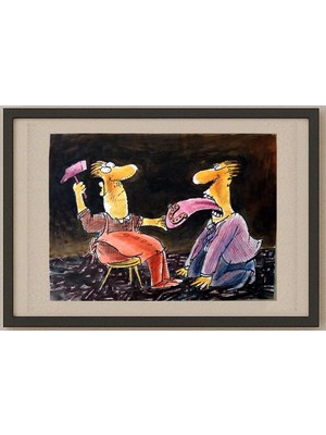 Karikatural Ignjat Gatalo 43X30CM Orijinal Karikatür Tablo