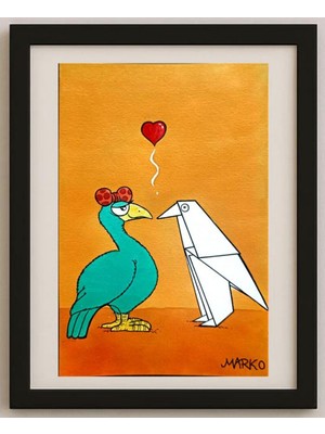 Karikatural Marco Ramos 21X14CM Orijinal Karikatür Tablo