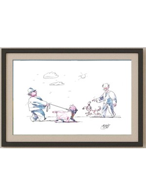 Karikatural Victor Zujev 29X21CM Orijinal Karikatür Tablo