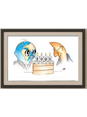 Karikatural Petar Strinic 29X21CM Orijinal Karikatür Tablo