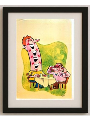 Karikatural Francisco Juska Filho 29X21CM Orijinal Karikatür Tablo