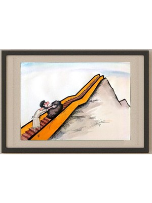 Karikatural Sichenko Sergey 29X21CM Orijinal Karikatür Tablo