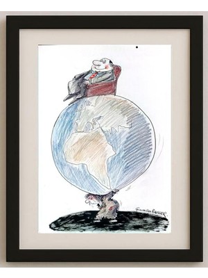 Karikatural Franziska Becker 43X30CM Orijinal Karikatür Tablo