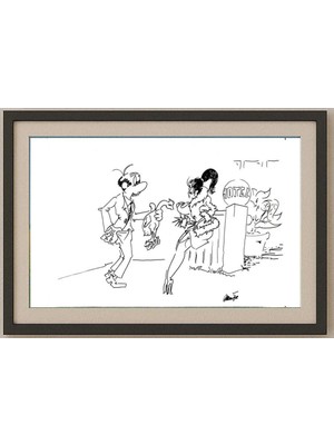 Karikatural Branko Prehuzic 29X21CM Orijinal Karikatür Tablo