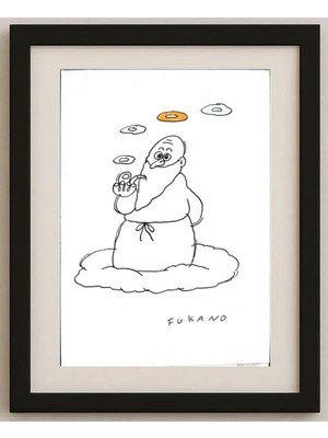 Karikatural Tadashi Fukano 29X21CM Orijinal Karikatür Tablo