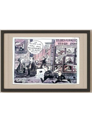 Karikatural Franziska Becker 29X21CM Orijinal Karikatür Tablo