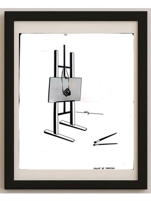 Karikatural Eyyubov Natig 100X60CM Orijinal Karikatür Tablo