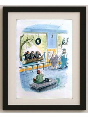 Karikatural Hurzl Meiier 43X30CM Orijinal Karikatür Tablo