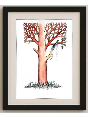 Karikatural Vladimiras Beresniovas 29X21CM Orijinal Karikatür Tablo