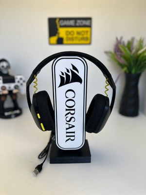 3dpazarıcom 3D Baskı Corsaır Tasarımlı Ledli Kulaklık Tutucu