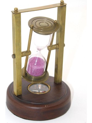 BT Teknik Pirinç Pusulalı Kum Saati Model 7