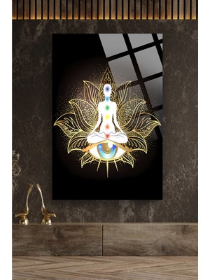 Marsilyan Meditasyon 4mm Lüks Kırılmaz Temperli Yüksek Çözünürlüklü Cam Tablo