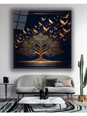 Marsilyan Hayat Ağacı Kare Cam Tablo