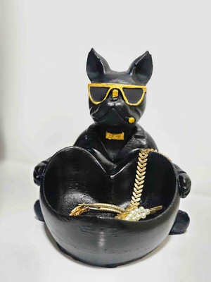 Işıklar Grup Bulldog Sunumluk, Köpek Figürlü Dekoratif Sunumluk