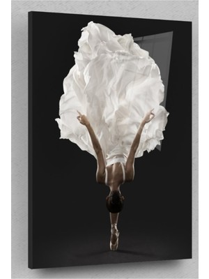 Marsilyan Eğilen Balerin Cam Tablo, Kadın Tablo, Balerin Tablo, Duvar Dekor, Büyük Tablo, Cam Duvar Tablo