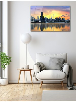 Marsilyan Aslan ve Kaplanın Satrançı Cam Tablo