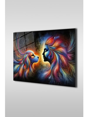 Marsilyan Hayat Arkadaşım Yaratıcı Yatay Cam Tablo