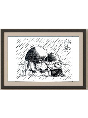 Karikatural Arkadi Saltykov 15X10CM Orijinal Karikatür Tablo