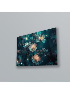 Marsilyan Soyut Çiçek Cam Tablo , Salon Duvar Dekoru , Oturma Odası Duvar Dekoru , Ofis Için Modern Cam Tablo