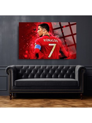 Marsilyan Ronaldo Genç Odası Için Lüks 4mm Kırılmaz Temperli Yüksek Çözünürlüklü Cam Tablo