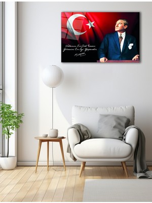 Marsilyan Bozkurt ve Türk Bayrağı Kare Cam Tablo