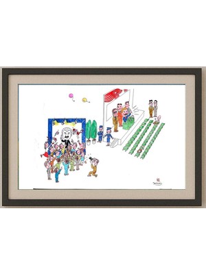 Karikatural Harumi Imahase 43X30CM Orijinal Karikatür Tablo