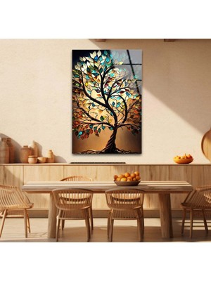 Marsilyan Modern Hayat Ağacı Cam Tablo