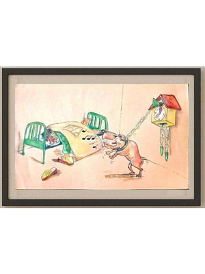 Karikatural Tsvetomir Veleshky 29X21CM Orijinal Karikatür Tablo