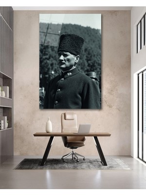 Marsilyan Askerlik Yılları Atatürk Cam Tablo