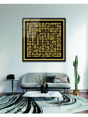 Marsilyan Satranç Taşı At Kare Cam Tablo